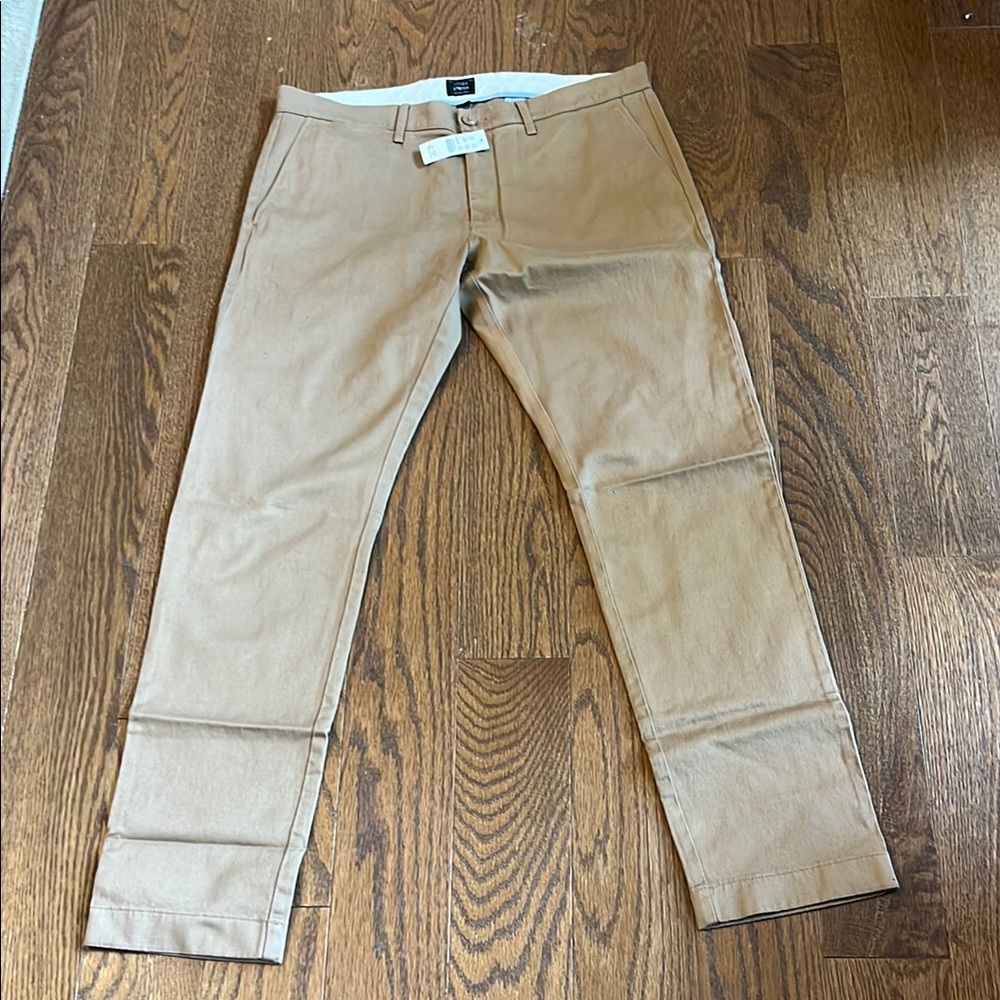 JCrew mens slim fit flex chino pants in dark khaki
